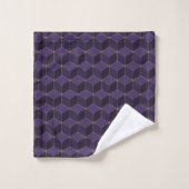 Hexagons royaux violets et détails dorés (Gant de toilette)