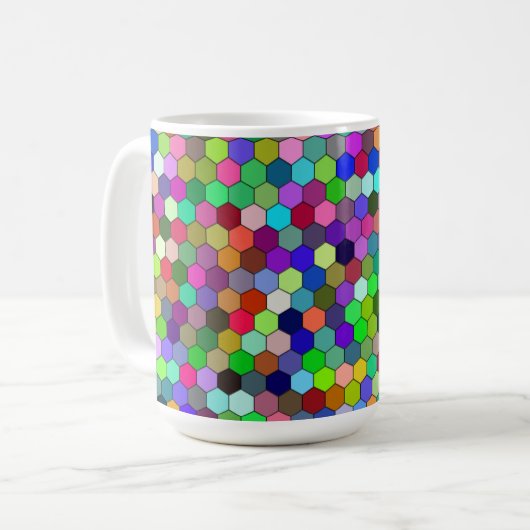 Hexagons verticaux 15oz Mug (Devant gauche)