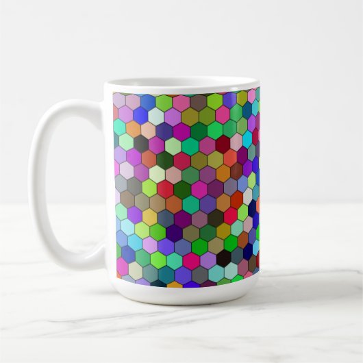 Hexagons verticaux 15oz Mug (Gauche)