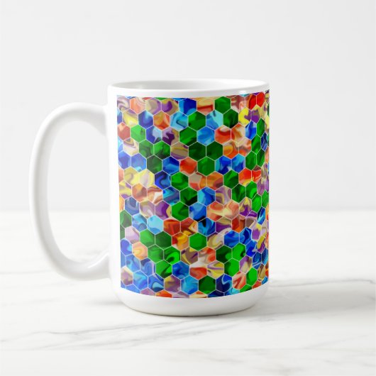 Hexagons verticaux de la pièce pivoter 15oz Mug (Gauche)