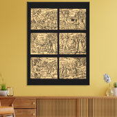 Hexaptych van heksen na Guazzo 30x40 Canvas Afdruk (Insitu (Woonkamer))