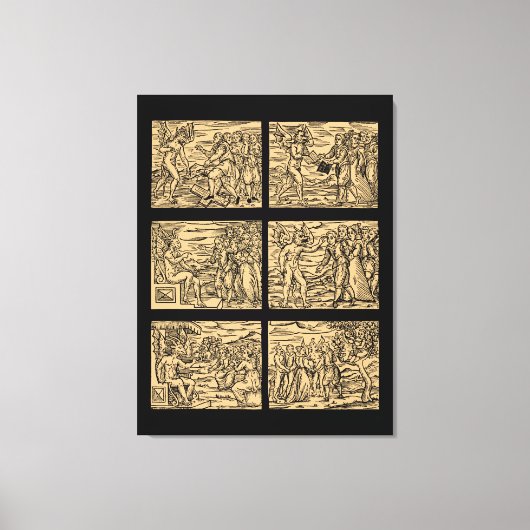 Hexaptych van heksen na Guazzo 30x40 Canvas Afdruk (Voorkant)