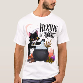 Hexing In Progress T-shirt voor katten – Witchy Bl