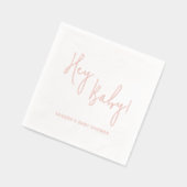 Hey Baby Gepersonaliseerde naam Modern Script Folie Servetten (Links)