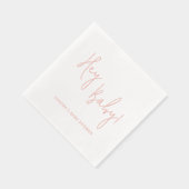 Hey Baby Gepersonaliseerde naam Modern Script Folie Servetten (Rechts)