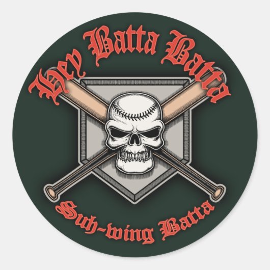 Hey Batta - rood Ronde Sticker (Voorkant)