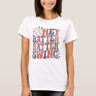 Hey Batter Batter Swing Tee, honkbalspel T-shirt