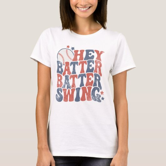 Hey Batter Batter Swing Tee, T-Shirt de jeu de bas (Devant)