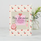 Hey" Be My Valentine Feestdagenkaart (Staand voorkant)