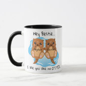 Hey Bestie Comme No Otter Personnalisé Amis Mug (Gauche)