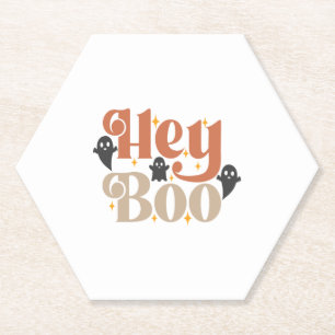 Hey Boo Boho Halloween Hey Boo Ghost Kartonnen Onderzetters