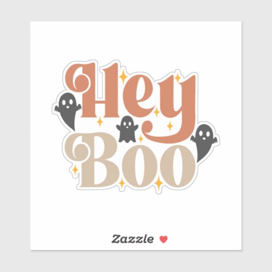 Hey Boo Boho Halloween Hey Boo Ghost Sticker (Vel)