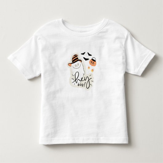 Hey Boo! Cute Ghost Halloween Fall Kinder Shirts (Voorkant)