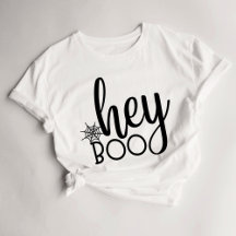 Hey Boo Cute Halloween Womens T-Shirt