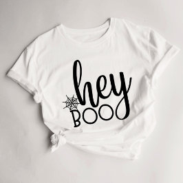 Hey Boo Cute Halloween Womens T-Shirt