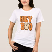Hey Boo Funny Halloween Ghost Women’s T-Shirt  (Voorkant)