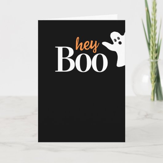 Hey Boo Funny Halloween Holiday Kaart (Voorkant)