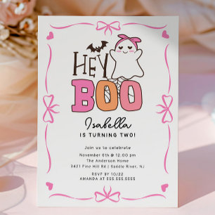 Hey Boo Ghost Verjaardagsfeestje Kaart