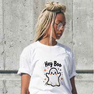 Hey Boo Grappig Halloween Geest Dames T-Shirt