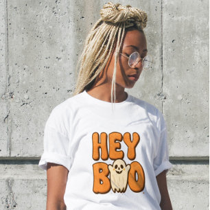 Hey Boo Grappig Halloween Geest Dames T-Shirt