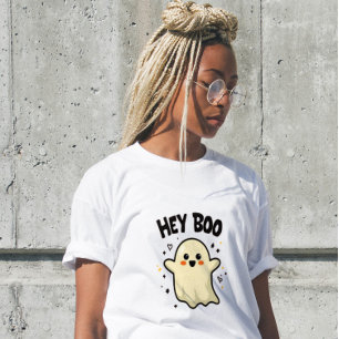 Hey Boo Grappig Halloween Geest Dames T-Shirt