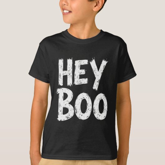 Hey Boo Grappige Halloween Ghost T-shirt (Voorkant)