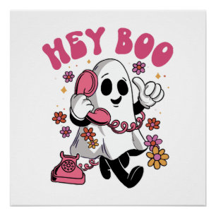 Hey Boo - Groovy Geest Halloween Perfect Poster