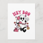 Hey Boo - Groovy Ghost Halloween Briefkaart (Voorkant)