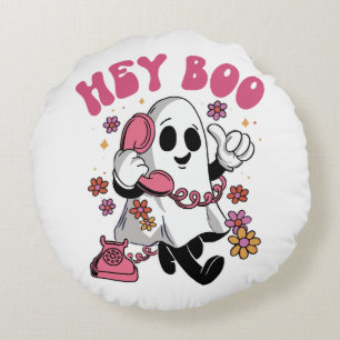 Hey Boo - Groovy Ghost Halloween  Rond Kussen