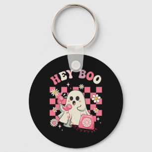 Hey Boo Groovy Schattige Ghost Funny Halloween Vro Sleutelhanger