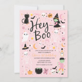 Hey Boo Halloween 1er anniversaire Invitation (Devant)