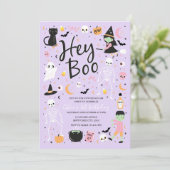 Hey Boo Halloween 1er anniversaire Invitation (Debout devant)