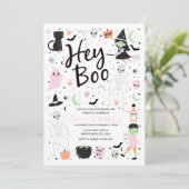 Hey Boo Halloween 1er anniversaire Invitation (Debout devant)
