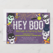 Hey Boo Halloween Costume Anniversaire Invitation (Devant)