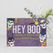 Hey Boo Halloween Costume Anniversaire Invitation (Debout devant)