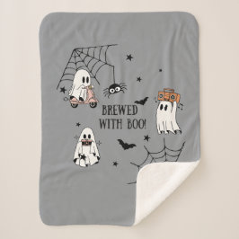 Hey Boo Halloween Funny Ghost Sherpa Deken