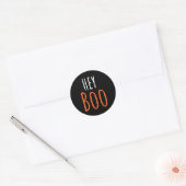 Hey Boo Halloween Ghost Boo Ronde Sticker (Envelop)