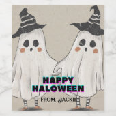 Hey Boo Halloween leuke uitnodiging voor kinderen  Wijn Etiket (Enkel label)