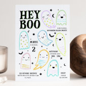 Hey Boo Halloween Pastel Ghost Invitation Annivers