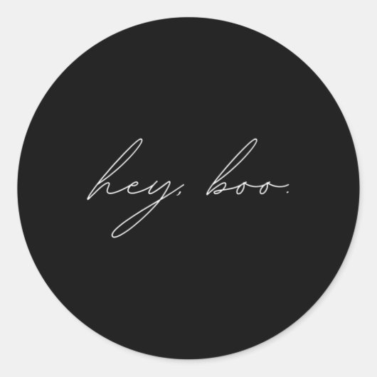 Hey Boo Halloween Ronde Sticker (Voorkant)