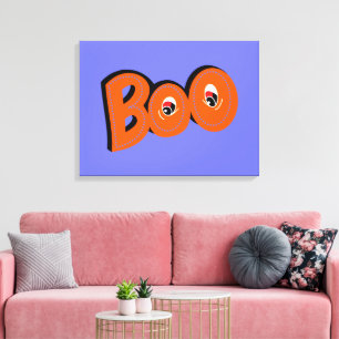Hey Boo heb ik je bang gemaakt voor typografie tek Canvas Afdruk
