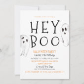 Hey Boo, Joli Fantôme Invitation Halloween (Devant)