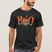 Hey Boo Leopard Pumpkin Boo Crew Spooky Halloween T-shirt (Voorkant)