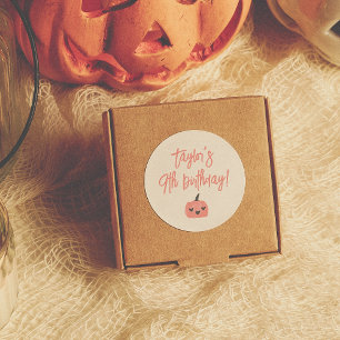 Hey Boo Modern Halloween Meisje Verjaardagsfeest F Ronde Sticker