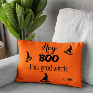 Hey Boo Naam op Oranje Halloween Accent Pillow Accent Kussen