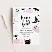 Hey Boo Pastel Halloween Invitation Anniversaire