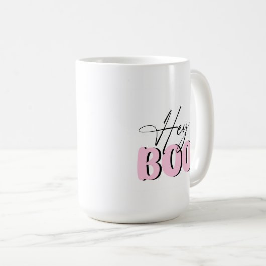 Hey Boo Pink Mug (Devant droit)