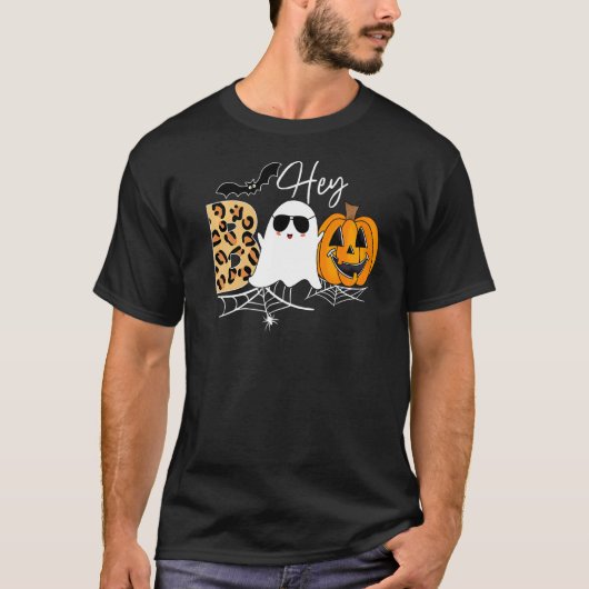 Hey Boo Pumpkin Boo Crew Halloween Boo Halloween C T-shirt (Voorkant)