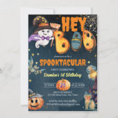 Hey boo schattig spook Halloween verjaardagsfeestj Kaart (Voorkant)