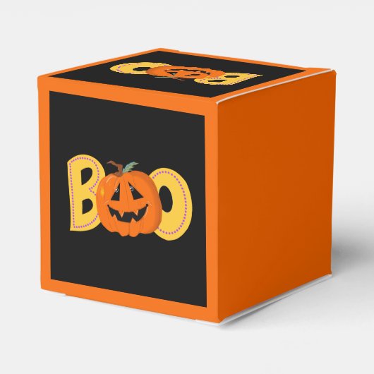 Hey Boo Schattigee Pompoen Typografie Tekenkunst Bedankdoosjes (Achterkant)